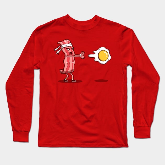 Bacon Fighter Long Sleeve T-Shirt by Vincent Trinidad Art